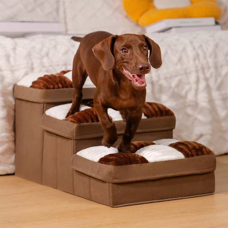 Chessboard Plaid Handcrafted Dog Stairs – Foldable, Functional & Fabulous